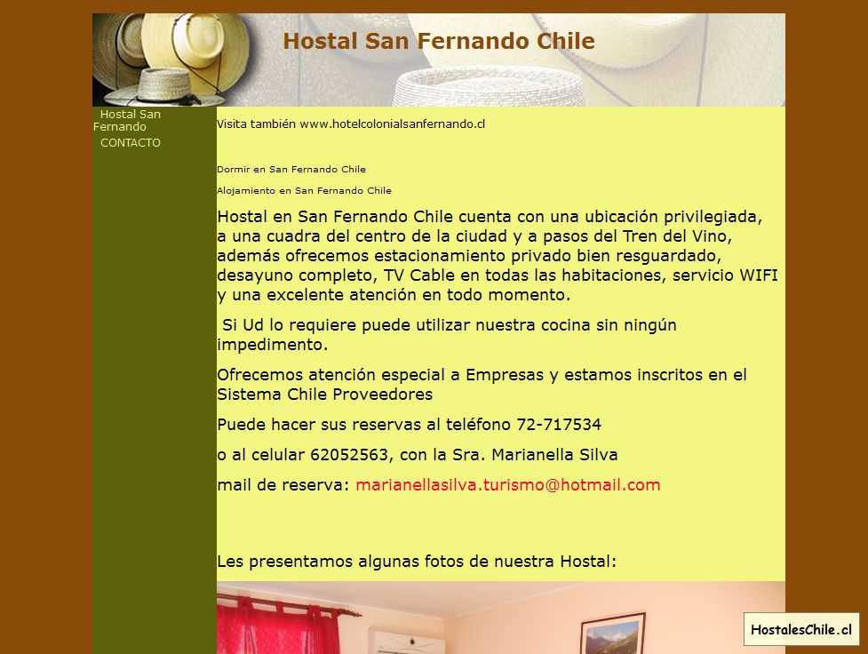 Hostales y Residenciales Chile - 'Hostal San Fernando Chile' - www_hostalensanfernando_cl
